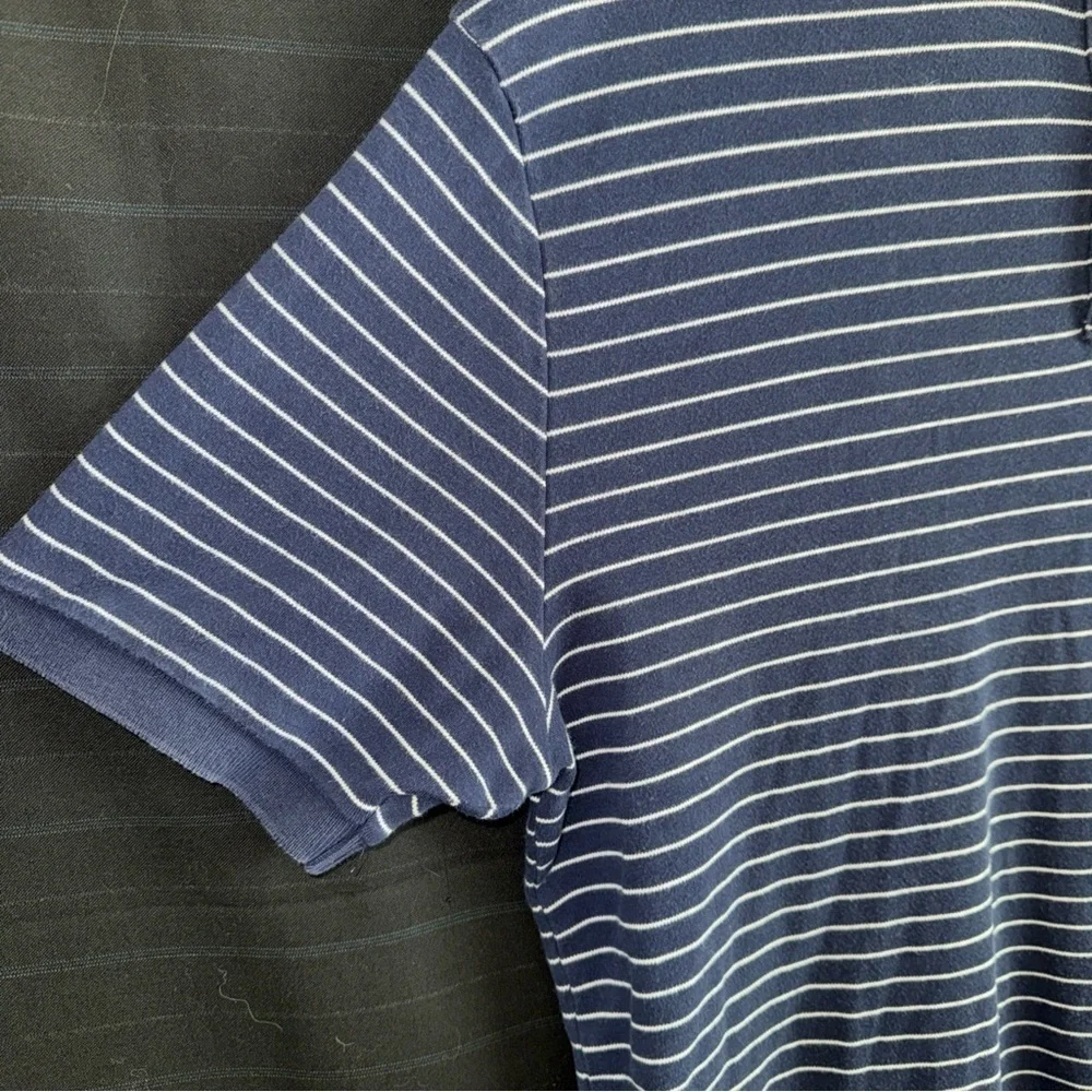 Polo Ralph Lauren Men’s Short Sleeve Polo Shirt Size Large L Blue White Stripes